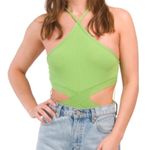 ZARA  Green Ribbed Cut-Out Bodysuit Photo 1