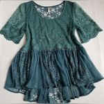 Free People  Lace Embroidered Peplum Blouse Photo 0