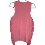 POL Fringe Sleeveless Asymmetrical Design XSmall Dusty Pink Tunic Top Photo 4