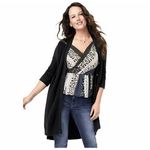 CAbi black grandpa button down S Madison cotton sweater Photo 3