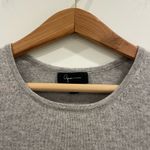 AQUA  Cashmere Grey Peplum Babydoll Sweater 3/4 Sleeves Photo 3