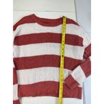 American Eagle Striped Knit Sweater Coral White Oversized Casual Cozy Top M Photo 1