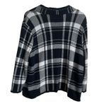 Liz Claiborne Liz Claiborne Women Cardigan Sweater 1X Black Plaid Open Front Classic Office Photo 2