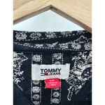 Tommy Jeans Women Cropped Tee Blue Bandana Paisley Print Logo Sz S Festival Photo 4