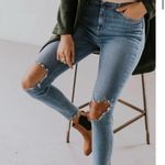 Free People | High Rise Busted Knee Boho Edgy Grunge Skinny Jeans Size 31R Photo 1