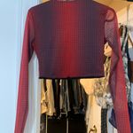 Edikted Red Mesh Long Sleeve Top Photo 2