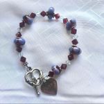 Silver bracelet w/ Swarovski and lamp work beads Photo 1