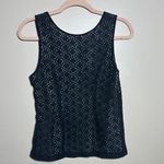 J.Crew  Black Eyelet Lace Sleeveless Top | 0 Photo 3