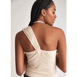 Anthropologie Dolan Grecian Knotted One Shoulder Ribbed Beige Top Women's Size L Tan Size L Photo 1