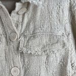 ZARA  Size S Shacket Jacket Cream Boucle Tweed Cropped Oversized Long Sleeve Photo 3