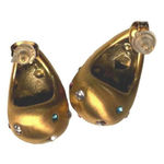 Gold Tone Multicolor Rhinestone Earrings Photo 0