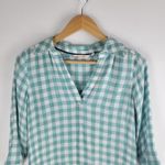 Soft Surroundings Al Fresco Gingham Collar Tunic V-neck Blue Size XS Photo 2