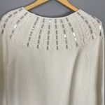 NWT LOFT Sweater Ivory Sequins White Size Small Women FLAWED Holiday‎ Christmas Photo 4