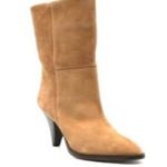 Forever 21 Tan Pointed Toe Ankle Boots Size 10 Faux Suede Cone Heels New Booties Photo 7