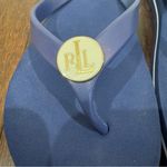 Ralph Lauren  navy blue flip flops 7/8 medallion Photo 1