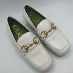Gucci Houdan 15 Horsebit Platform Loafer Pump in White Leather Size 35.5 EU Photo 7