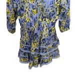 Aerie  Rock 'n' Ruffle Mini Sundress V-Neck Cotton 3/4 Sleeve Baja Blue Size L Photo 6