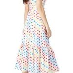 Color Me Courtney Long Short Sleeve Dress White w/polkadots Size 4 Photo 0