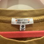 Messy Bun Just Chillin Distressed Mustard Texas Crop Top  Photo 1