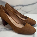 Cole Haan EUC Women's Spiced Brown Suede Block Heel Cassandra Heels Sz 7 Preppy Photo 0