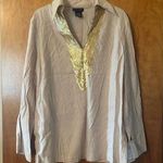 Bloomingdale’s Sutton Studio Linen Top V Photo 0