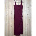 Lulus NWT  Glamorous Disposition Burgundy Ruched Maxi Dress Bridesmaid Gala Sz XL Photo 2
