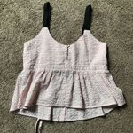 Sabina Musayev Jess Tank Top Seersucker Gingham Pink White Stripe Thick Straps M Photo 6