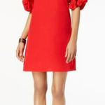 Alfani NWT bright Chinese red Ruffle Sleeve A Line V neck Dress women’s size 10 Photo 0