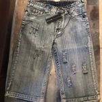 crop‎ button fly grommet Capri boy shorts jeans Blue Size undefined Photo 0