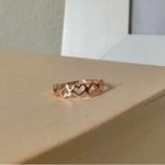 Rosegold Hearts Ring Vintage “Avril” 7.5 Feminine Romantic Girlhoodcore Gold Photo 0