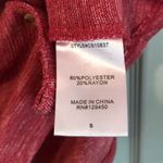 Como vintage  Women's S Red Fall Poly Rayon Button Knit Short Sleeve VNeck Top Photo 4