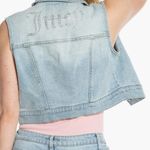 Juicy Couture  Stone Light Wash Denim Vest Sz S NWT Photo 2