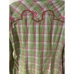 Ariat Brooke Fitted Pearl Snap Long Sleeve Lime Green And Pink Plaid Shirt W/emb Photo 12