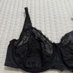 Via Del Amore 38DD Black Bra Underwire Unlined Flower Accent On Shoulder Size undefined Photo 3