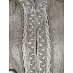 Elie Tahari  Blazer Tan Wool Silk Blend Braided Detail Woman's Size‎ Large Photo 4