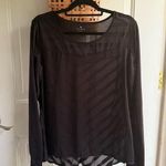 Athleta Black Sheer Long Sleeve Shirt Photo 0
