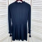 Topshop Smocked Long Sleeve Jersey Knit Skater Dress Blue 8 Photo 9