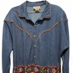Melissa Vintage Women's Dress Size 14 Blue Western Cowgirl Photo 2