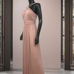 Birdy Grey ‎ Kiko Grecian Halter Bridesmaid Dress Pale Blush Pink M Classic Photo 1