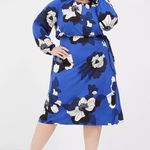 Lane Bryant Blue Floral Faux-Wrap Jersey Midi Dress - New - Size 18/20 Photo 0