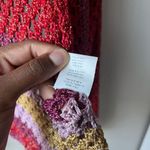 Rose Carmine Metallic Red Crochet Knit Colorblock Open Cardigan Sweater One Size Size undefined Photo 7