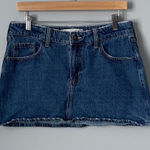 Hollister y2k  Denim Mini Skirt Blue Distressed Low Rise Size Women's 30 Photo 0