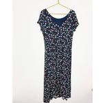 Boden Alda Jersey Midi Dress Size 12R Blue Floral Stretch Jersey Preppy Casual Photo 13