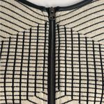 Nic+Zoe  Black and Cream Printed Faux Leather Trim Zip Front Dress Size Medium Photo 9