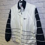 Nike Vintage 90’s Big Swoosh Jacket Womens Size Large White Black Athletic Photo 7