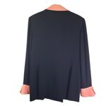 Vintage RICKIE FREEMAN FOR TERI JON Size 12 Black, Pink Blazer Jacket Black Photo 1