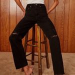 Aritzia Joni High Rise Loose- Black Ripped Jeans Photo 1