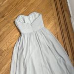 Revelry Strapless Chiffon Gown Sz 4 Light Grey Bridesmaid Formal Dress Gray Photo 9