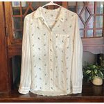 Equipment  Reese Archive Provence Floral Striped Shirt Silk Size Medium Photo 1