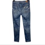 American Eagle  Tomgirl Distressed Jeans Dark Wash Sz 0 Relaxed Straight Boho Photo 2